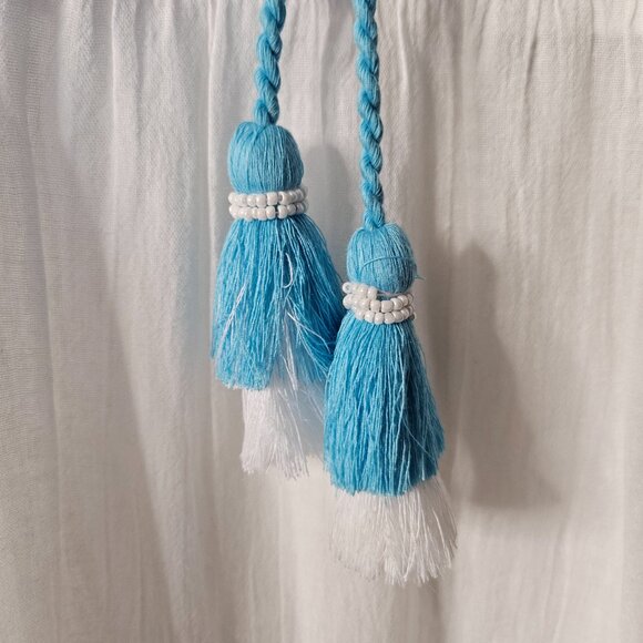 Soft Surroundings Juniper Womens Embroidered Maxi Dress SZ Small White Blue Boho - Picture 10 of 16